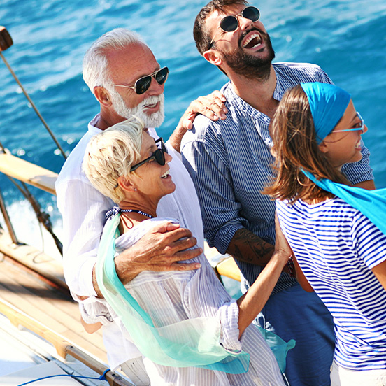 Multi-Generational Family on a boat