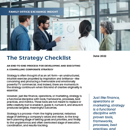 The Strategy Checklist