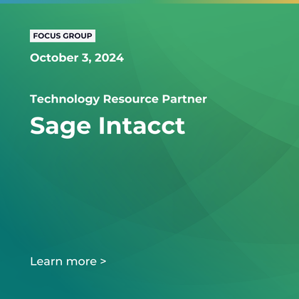 Technology Resource Partner Focus Group - Sage Intacct